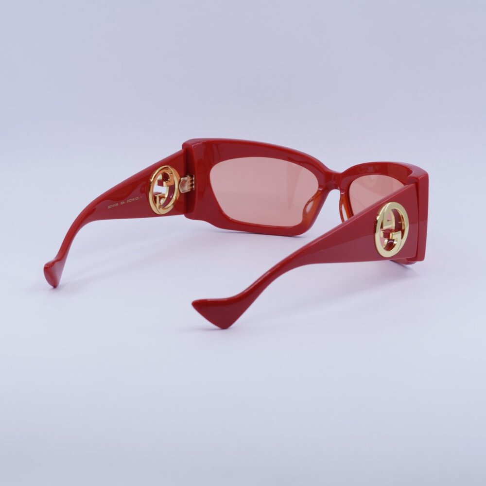 🕶️ New Gucci GG1412S 004 Sunglasses - Red Frame, Red Lenses - Picture 11 of 12